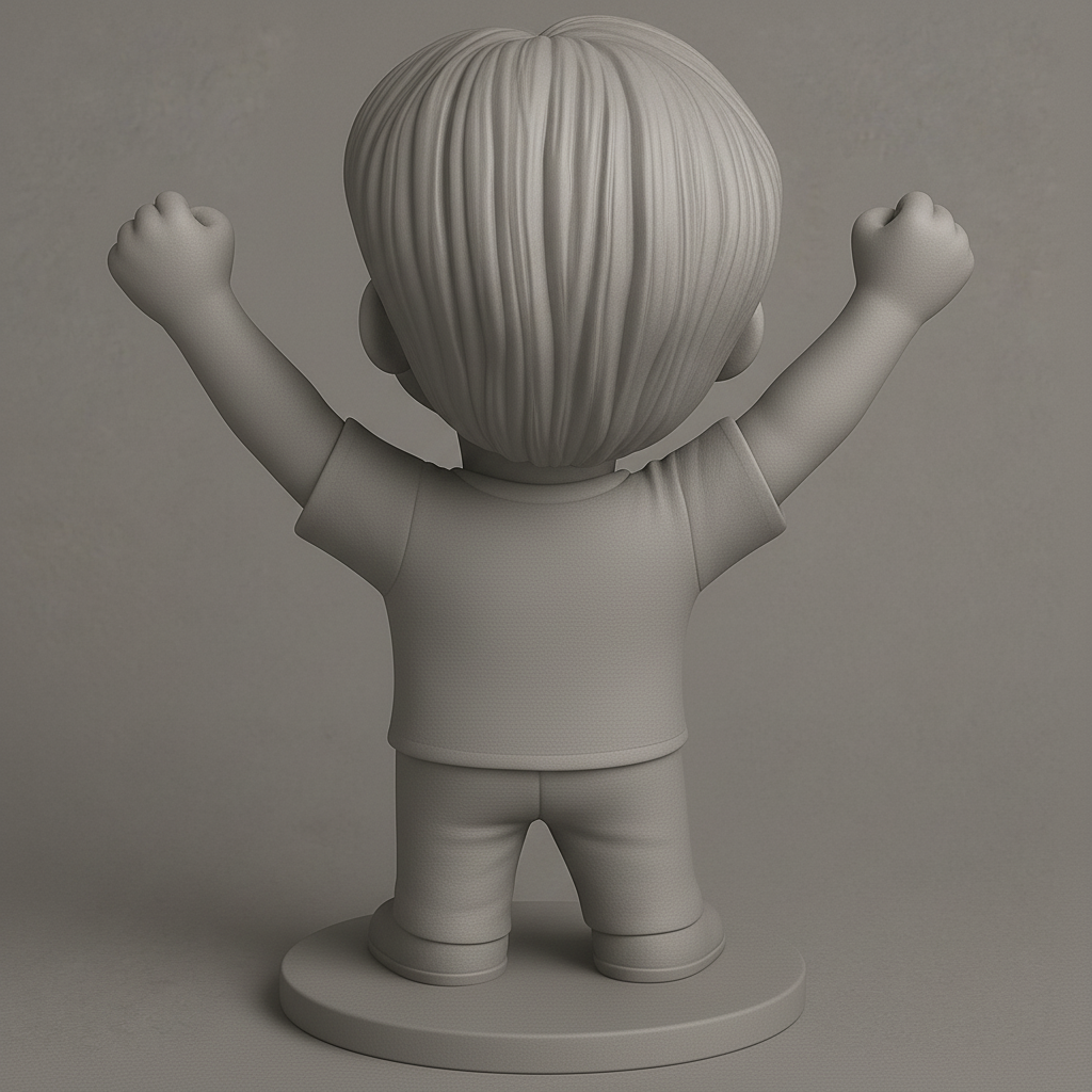 silhouette 3d printer maker-3d portrait printing_Victory Kid Figurine - Express Your Joy!