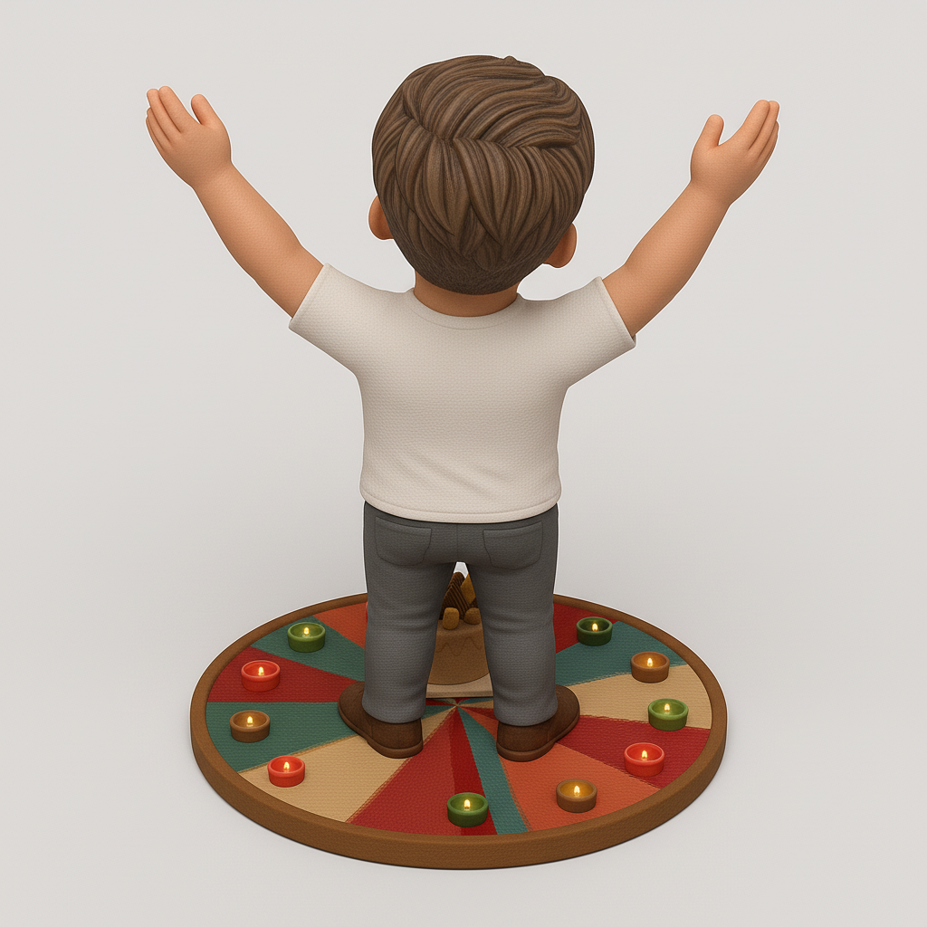 silhouette 3d printer maker-3d portrait printing_Joyful Celebration Figurine