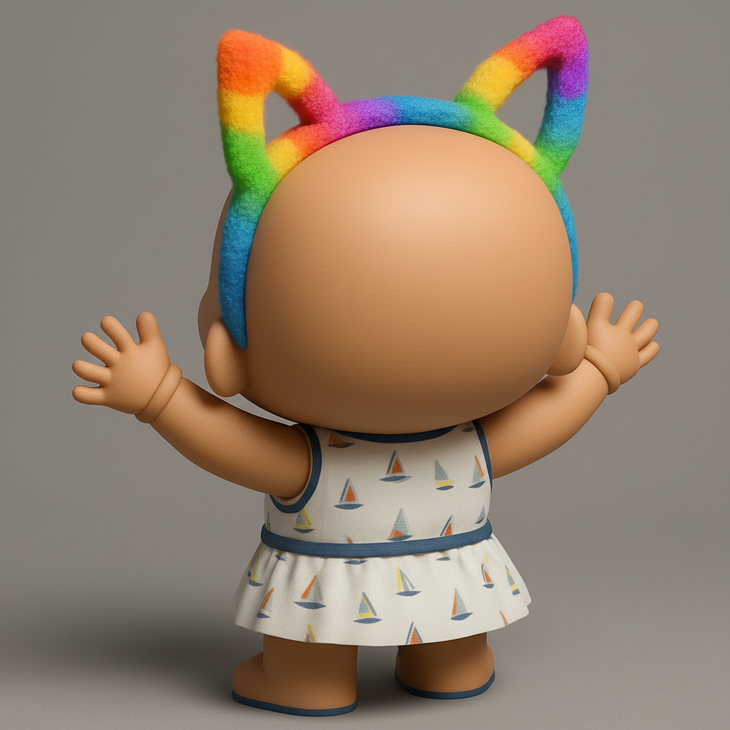 face to 3d model ai-3D portrait printing from photo_Joyful Rainbow Baby Desk Buddy & Toy