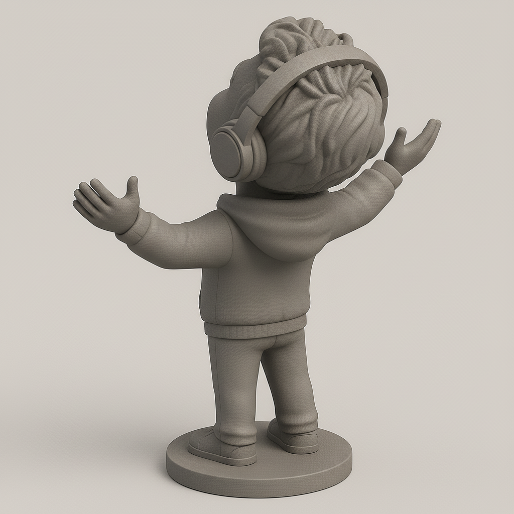 face anatomy 3d model-create 3d face model from photo_Cheerful Music Enthusiast Figurine