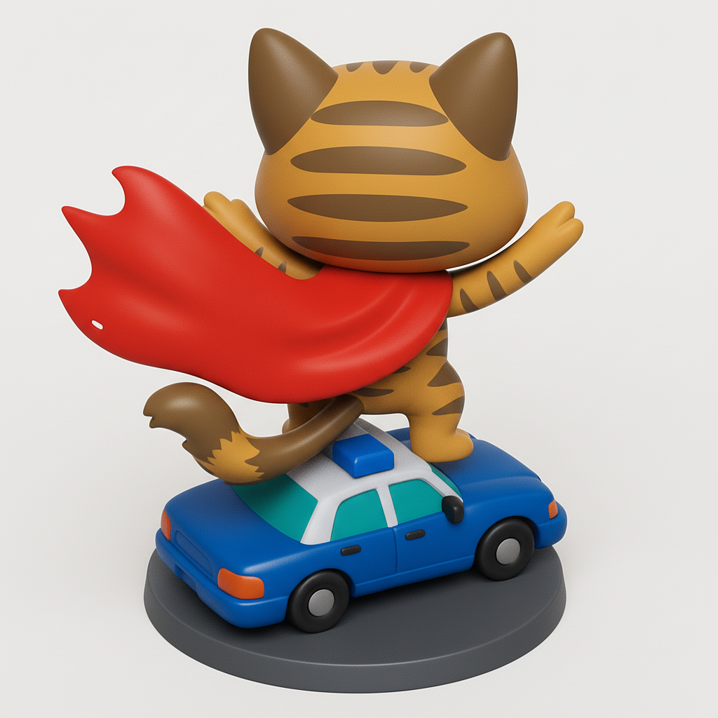 face anatomy 3d model-create 3d face model from photo_Print Your Heroic Supercat & Police Car Duo!