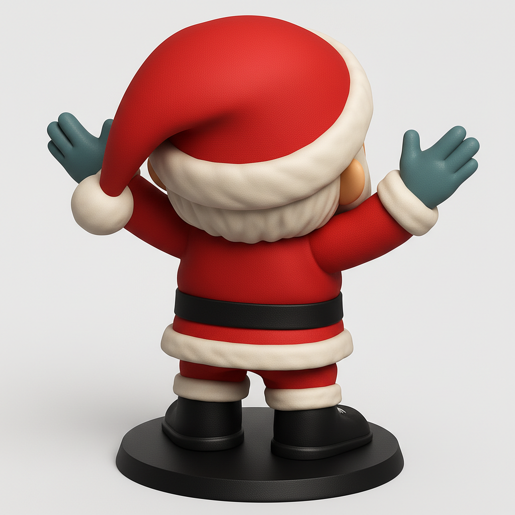 face anatomy 3d model-create 3d face model from photo_Cheerful Santa Funko-Style Figurine - Holiday Decor