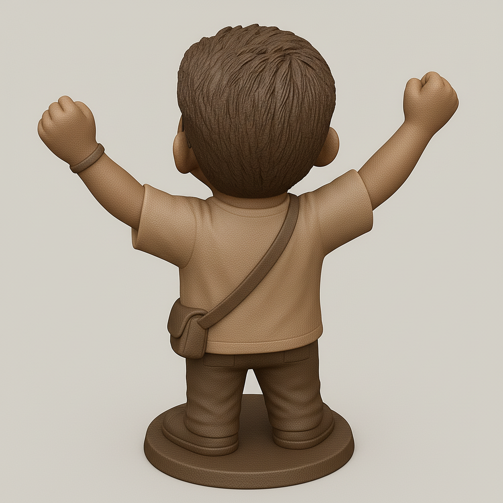 silhouette 3d printer maker-3d portrait printing_Joyful Kid Figurine for 3D Printing