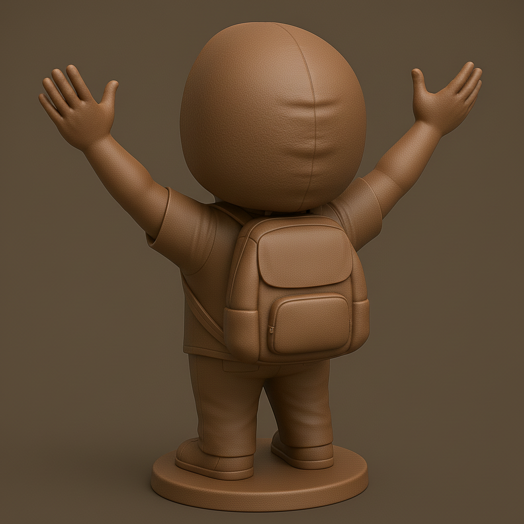 silhouette 3d printer maker-3d portrait printing_Joyful Character Figurine for 3D Printing
