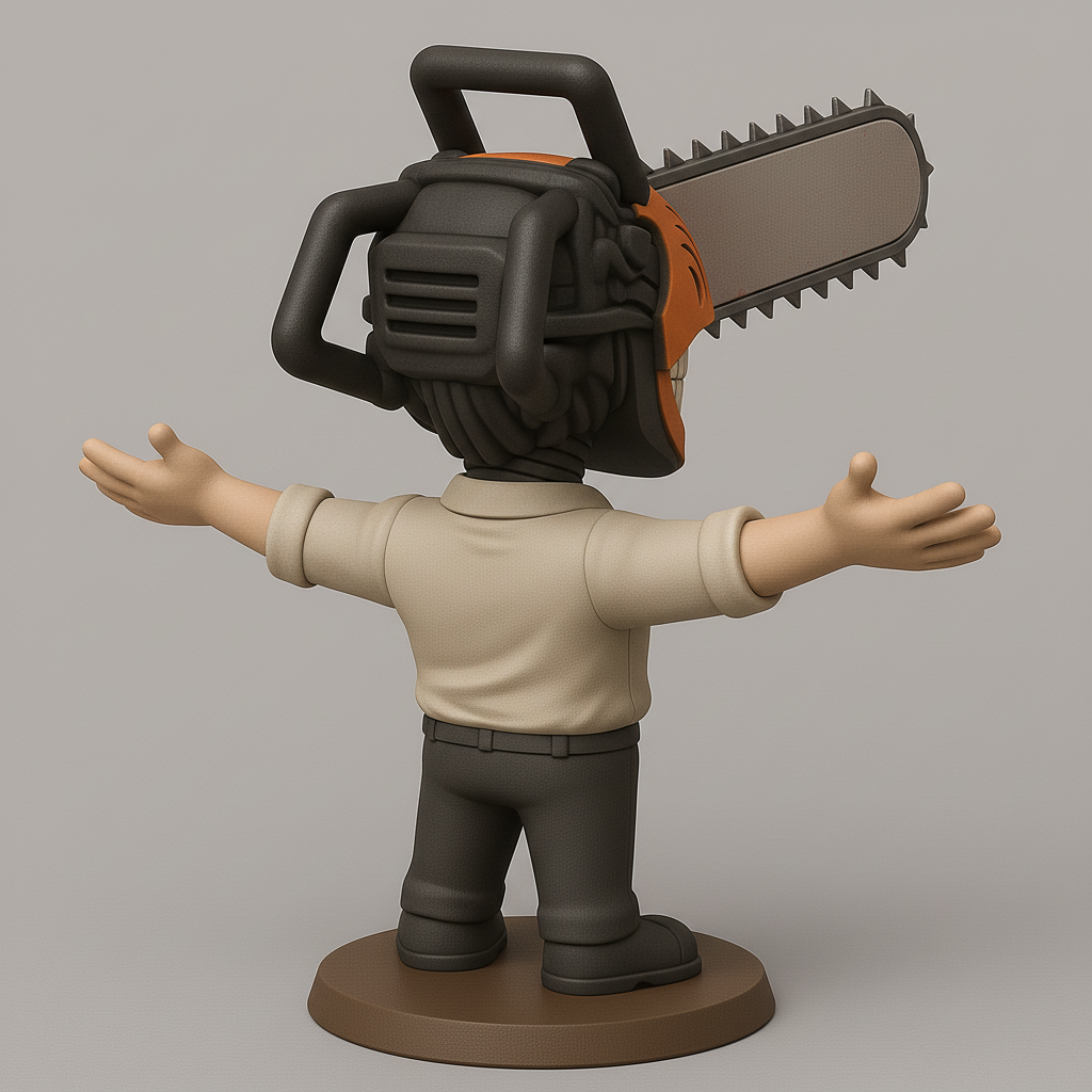 face anatomy 3d model-create 3d face model from photo_Chainsaw Guy Figurine