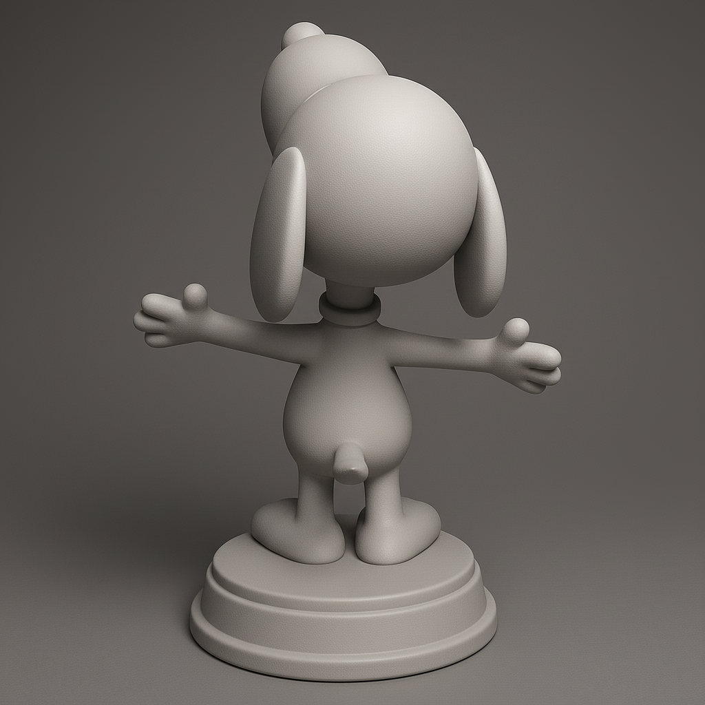 silhouette 3d printer maker-3d portrait printing_Joyful Cartoon Dog Figurine