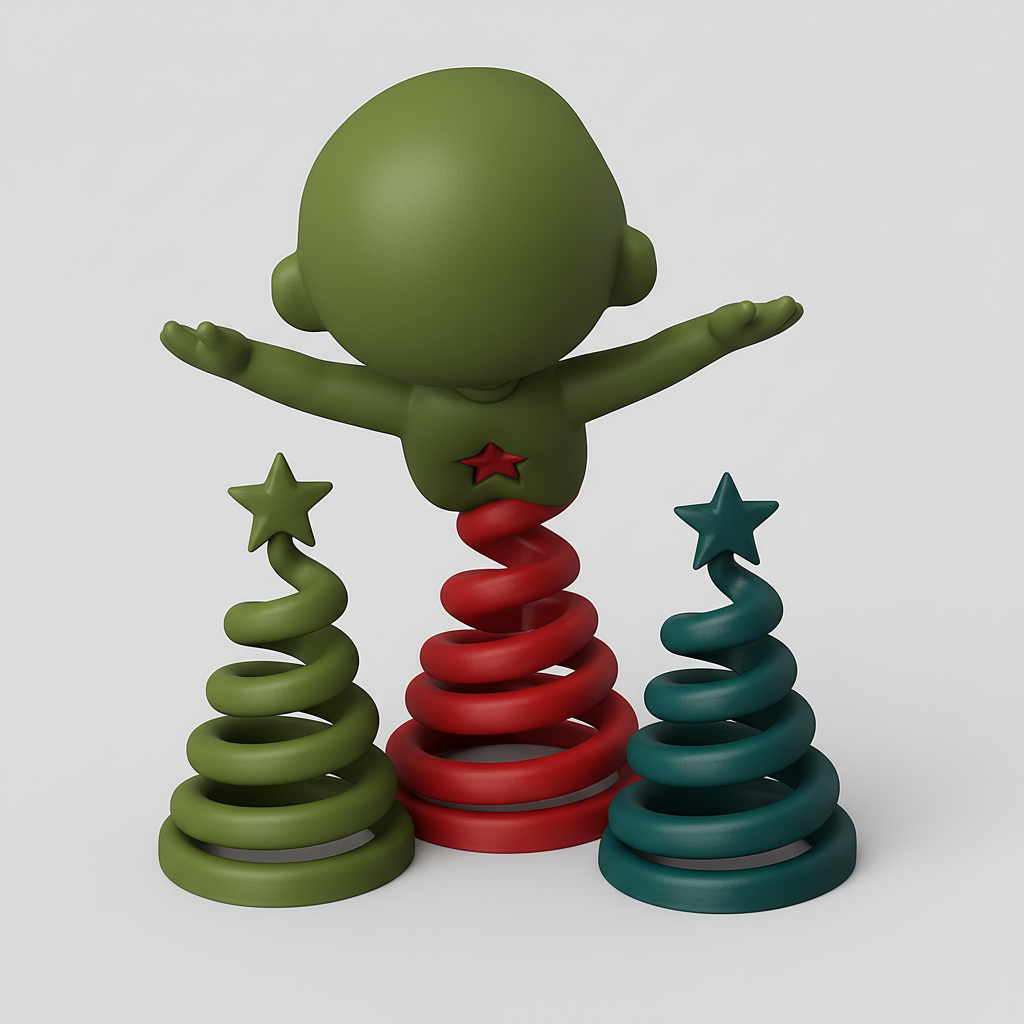 face anatomy 3d model-create 3d face model from photo_Joyful Spiral Friends Holiday Decoration Set