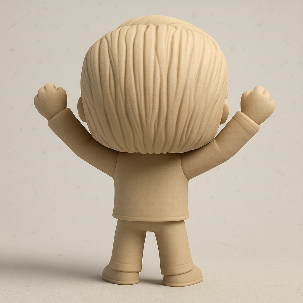 face anatomy 3d model-create 3d face model from photo_Joyful Funko-Style Figure: Easy Print & Paint