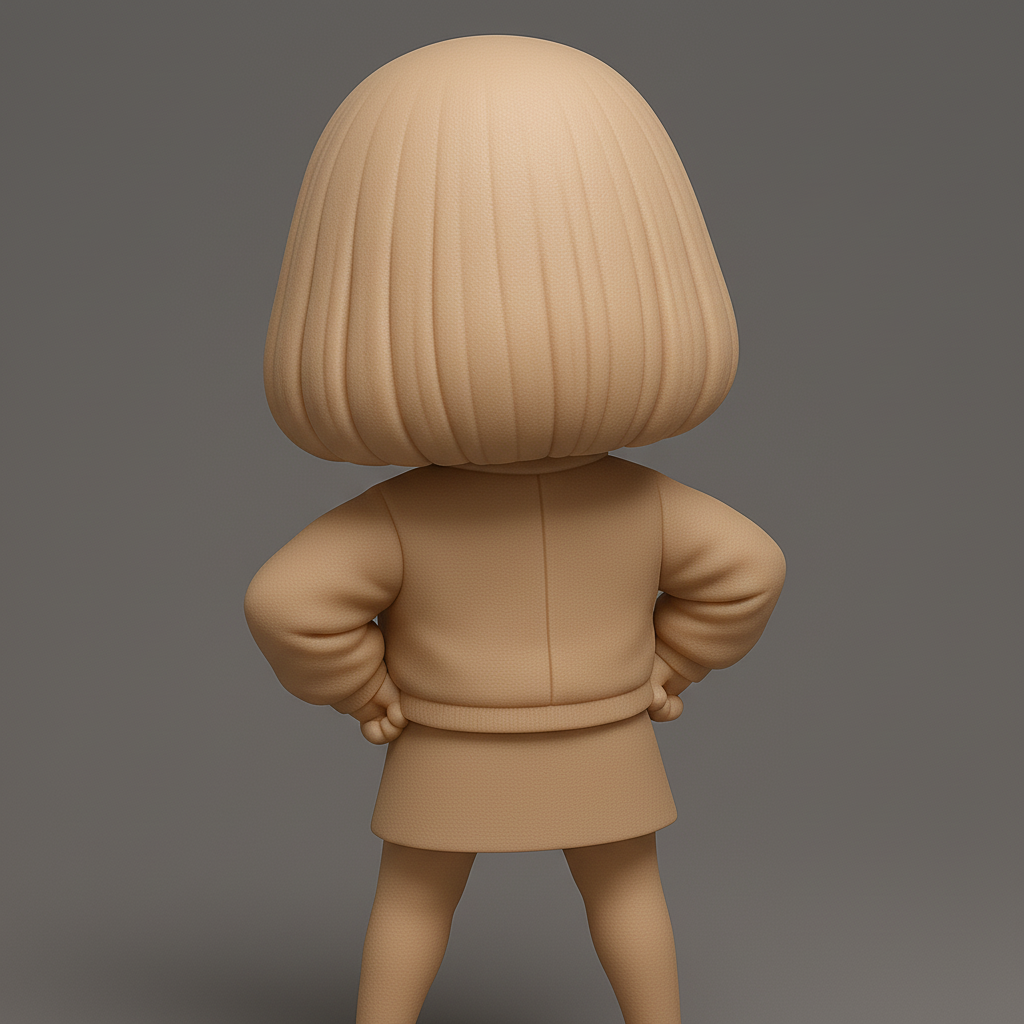 silhouette 3d printer maker-3d portrait printing_Charming Confident Girl Figurine