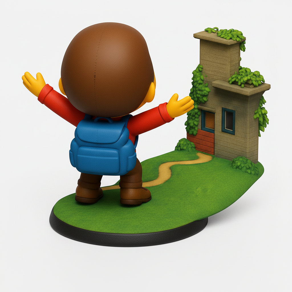 face anatomy 3d model-create 3d face model from photo_Bring Joy Home: Happy Boy & Scenic House Model