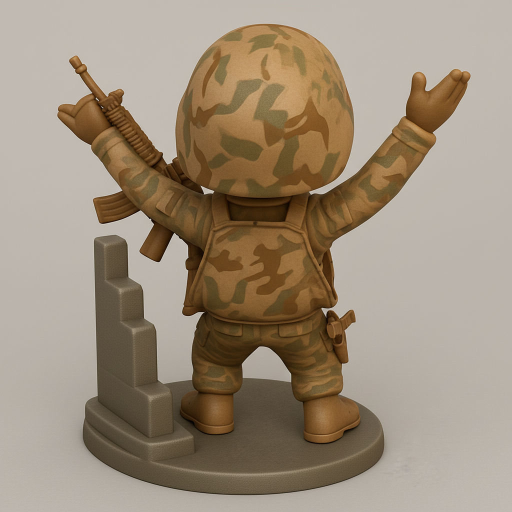 face anatomy 3d model-create 3d face model from photo_Cheery Chibi Soldier Figurine - Desktop Hero Print