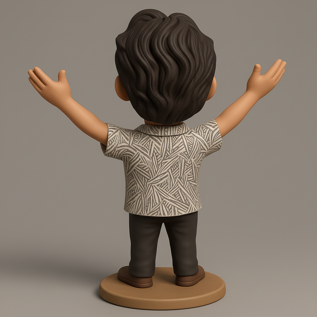 silhouette 3d printer maker-3d portrait printing_Joyful Character Figure for 3D Printing