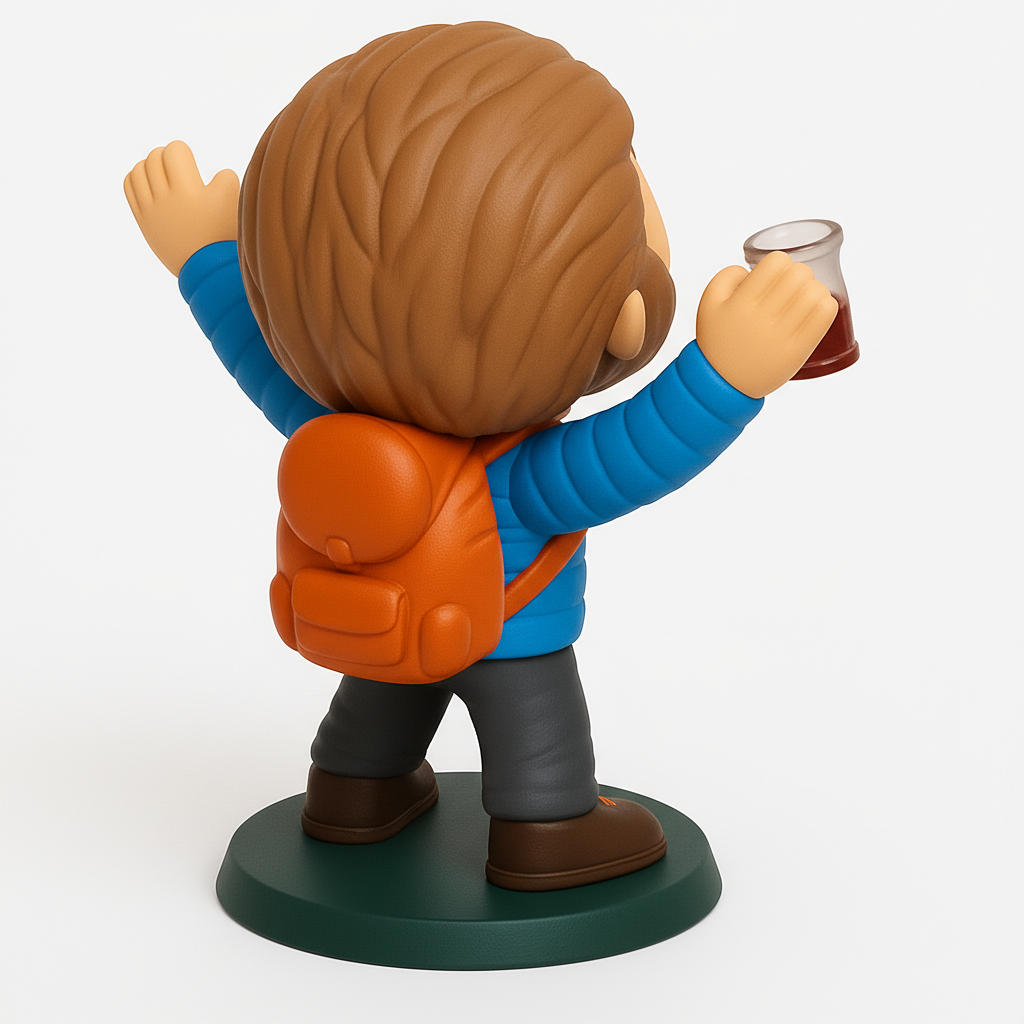 face to 3d model ai-3D portrait printing from photo_Trailblazer's Toast: Bearded Hiker Funko Style Figurine