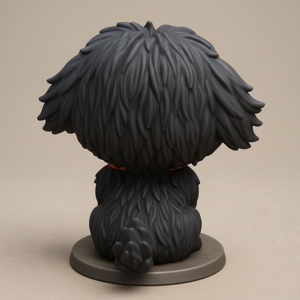 face anatomy 3d model-create 3d face model from photo_Adorable Happy Dog Figurine with Bow Tie - Perfect Desk Pal