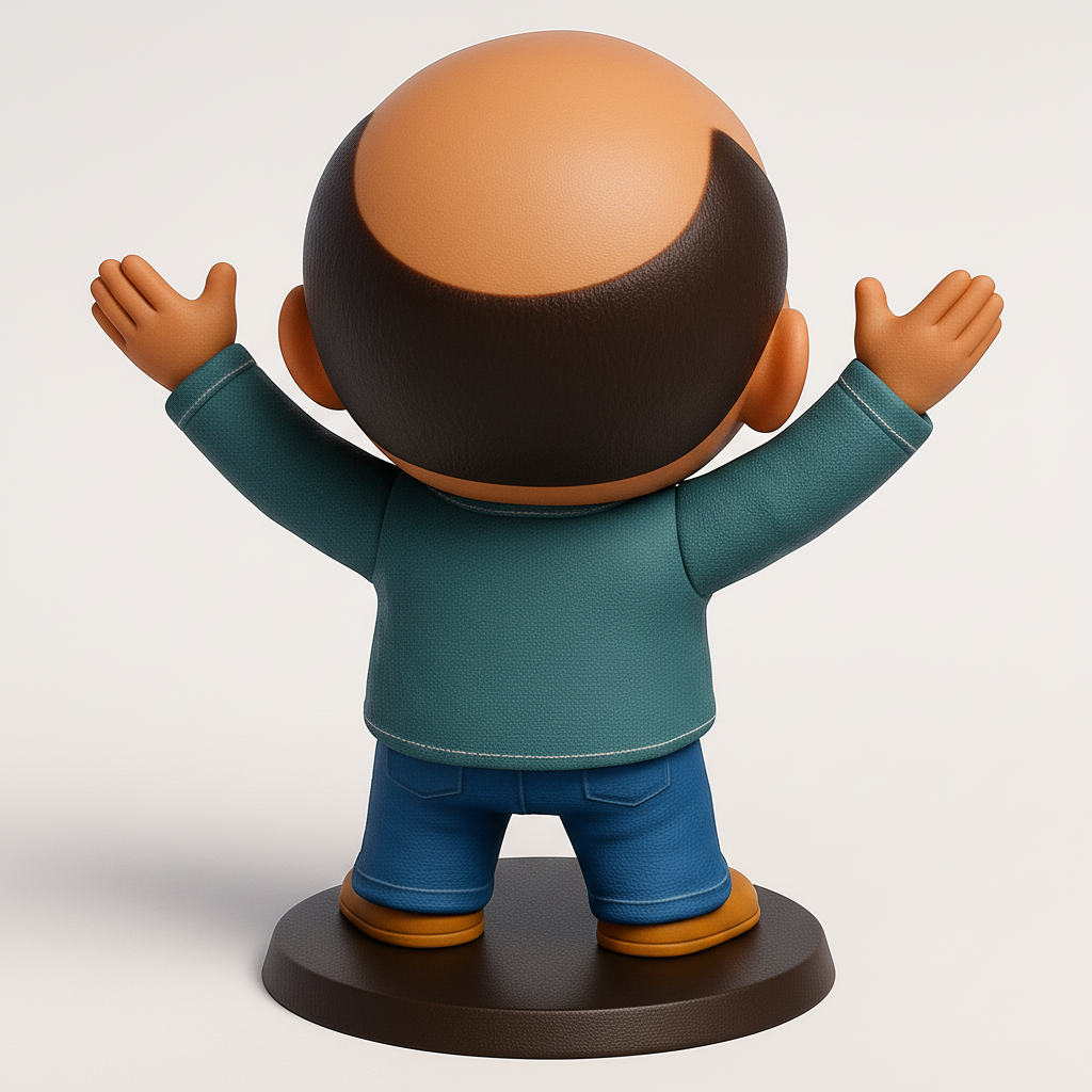 face anatomy 3d model-create 3d face model from photo_Spread Joy! Cheerful Cartoon Man Figurine - Positive Vibes
