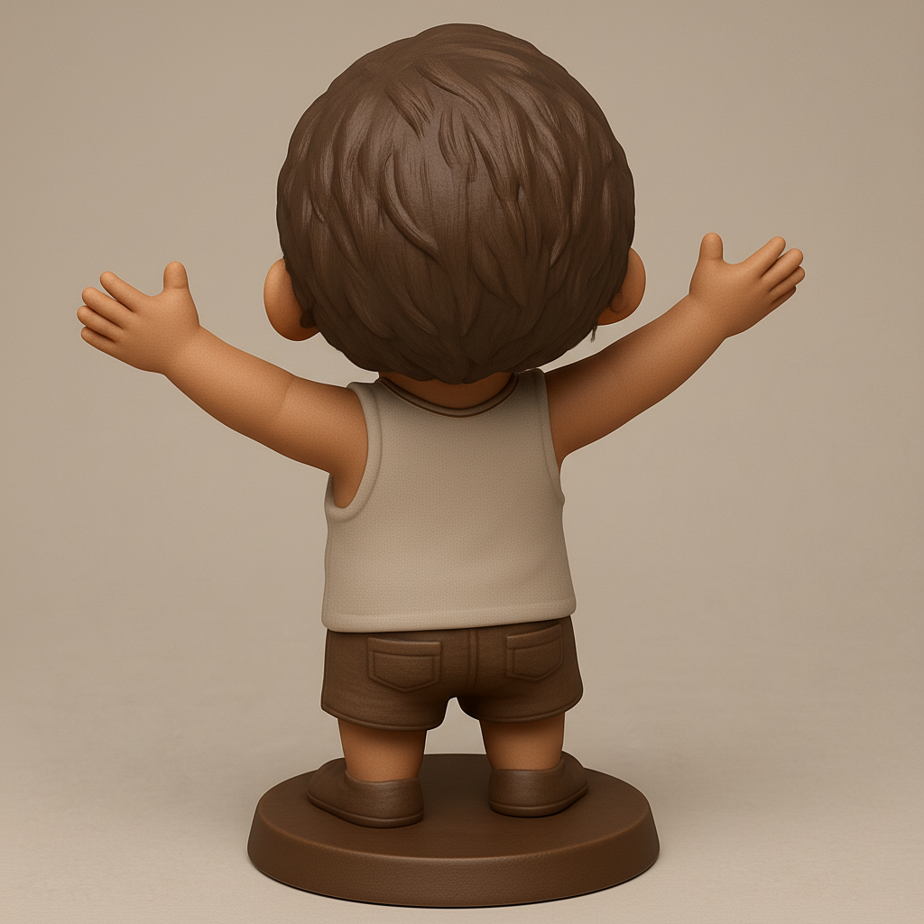 silhouette 3d printer maker-3d portrait printing_Cute Happy Boy Figurine - Arms Wide Open!