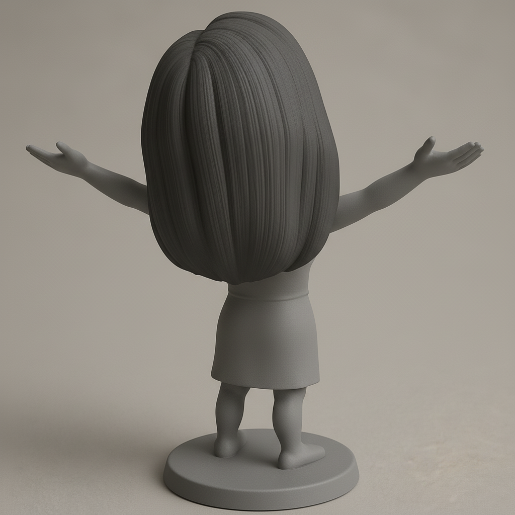 silhouette 3d printer maker-3d portrait printing_Joyful Figurine with Outstretched Arms