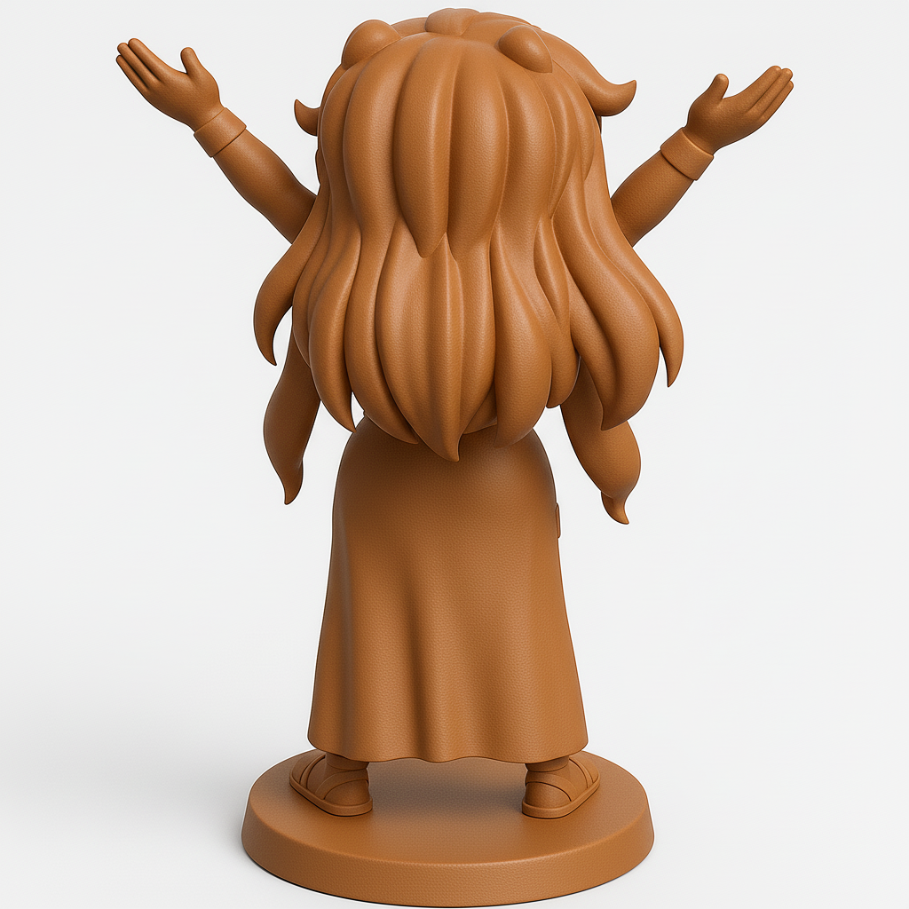 silhouette 3d printer maker-3d portrait printing_Joyful Character Pose 3D Model