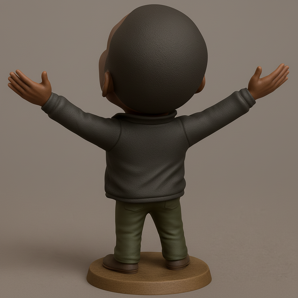 face to 3d model ai-3D portrait printing from photo_Joyful Open Arms Figurine