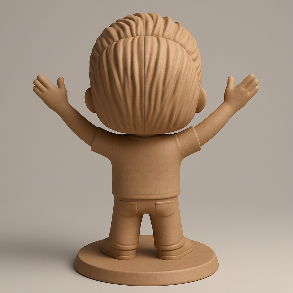 face anatomy 3d model-create 3d face model from photo_Welcoming Chibi-Style Man Figurine - Custom Collectible!