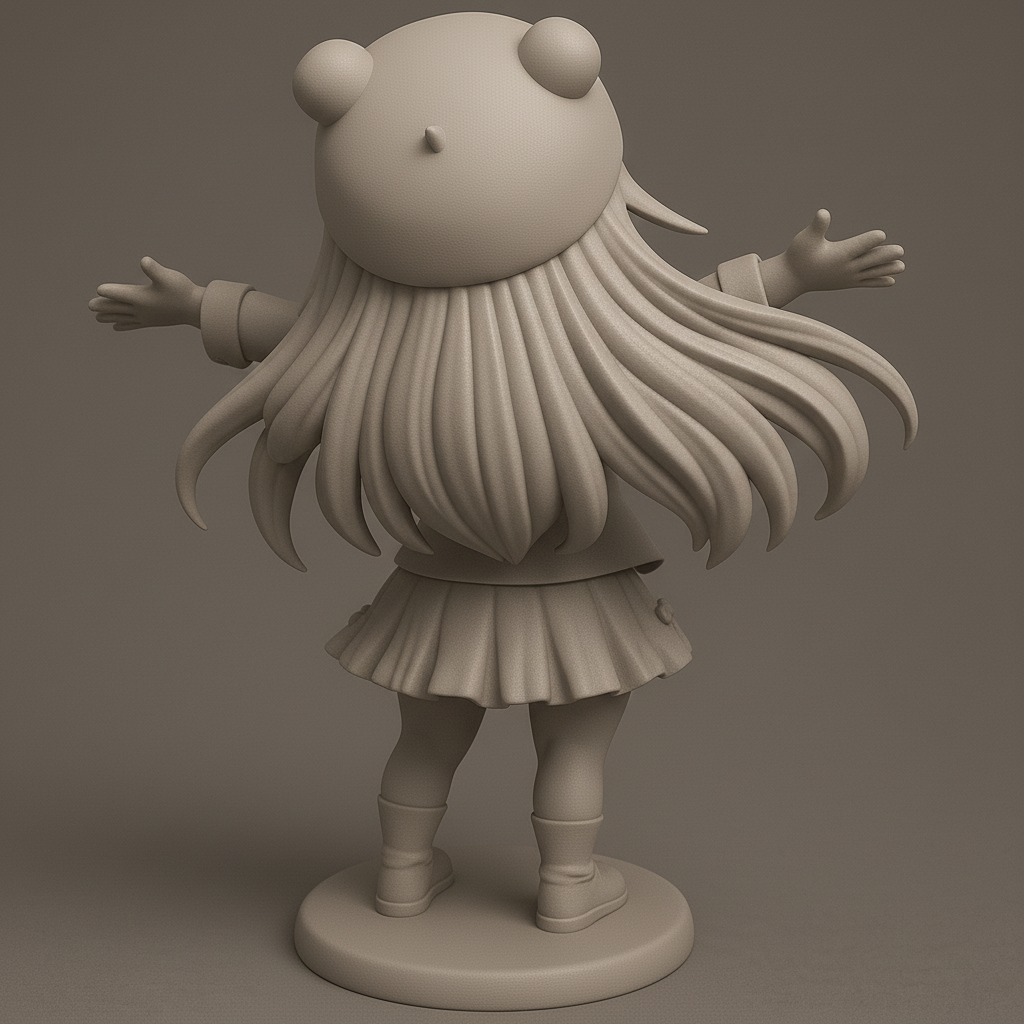 silhouette 3d printer maker-3d portrait printing_Joyful Character Pose 3D Model