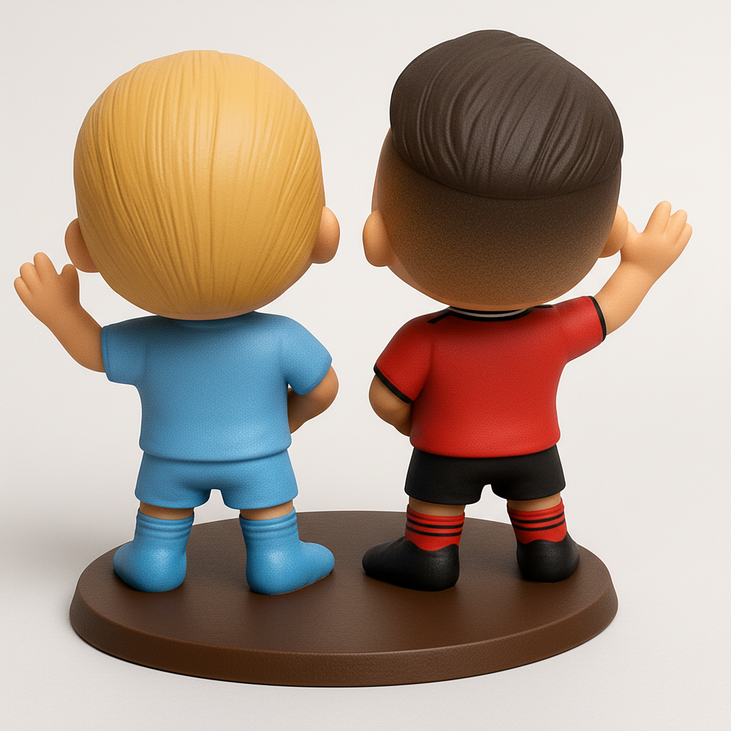 face anatomy 3d model-create 3d face model from photo_Football Derby Duo: Rival Fans 3D Print