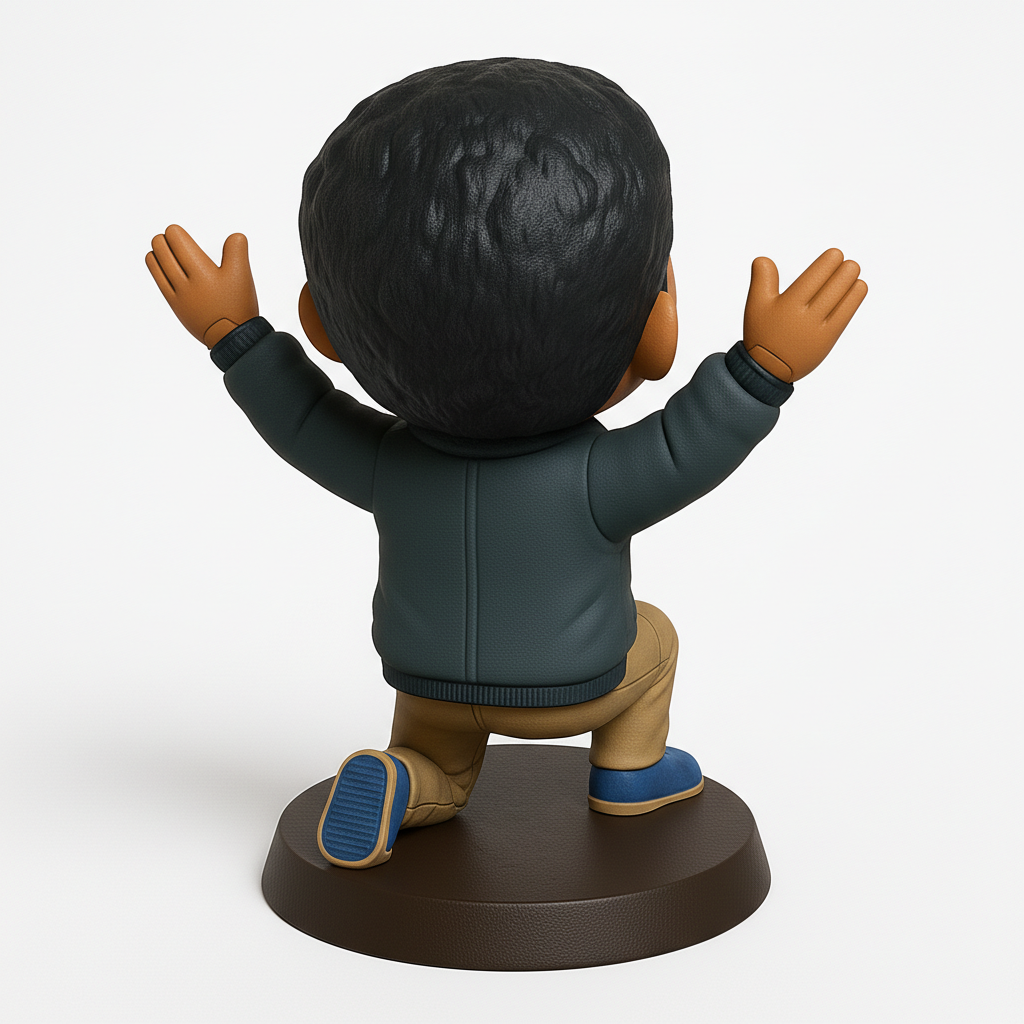 face anatomy 3d model-create 3d face model from photo_Joyful Kneeling Man Figurine for Your Desk