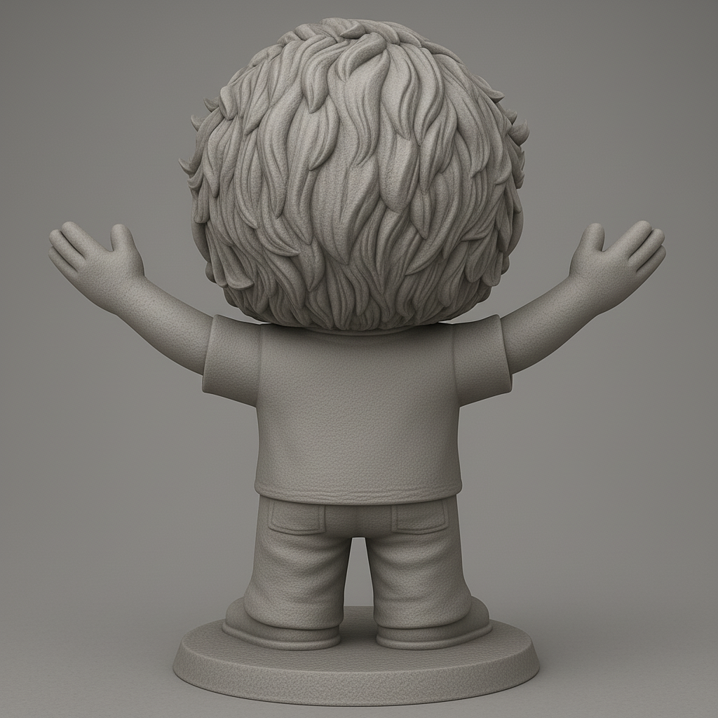face to 3d model ai-3D portrait printing from photo_Joyful Embrace Bobblehead: Bearded Man Caricature
