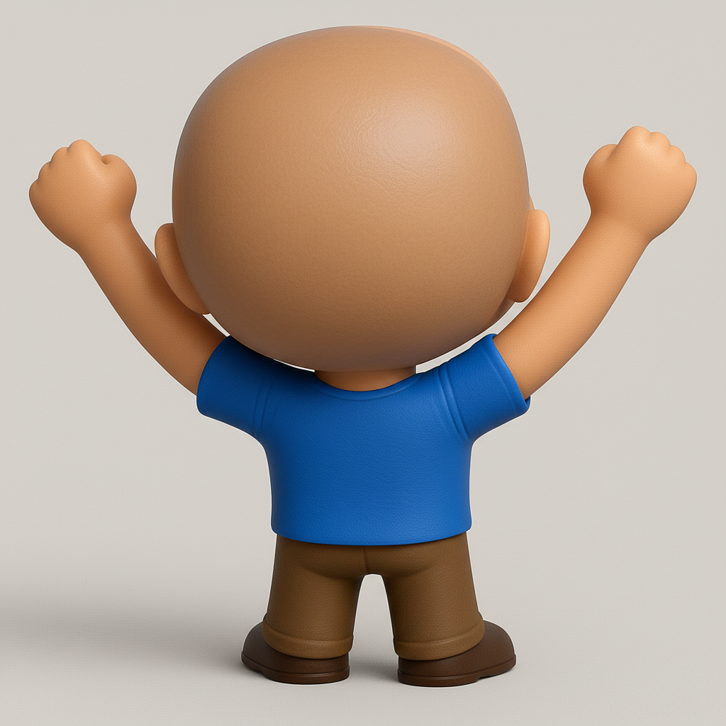 face to 3d model ai-3D portrait printing from photo_Celebrate Success! Joyful Desk Companion 3D Print