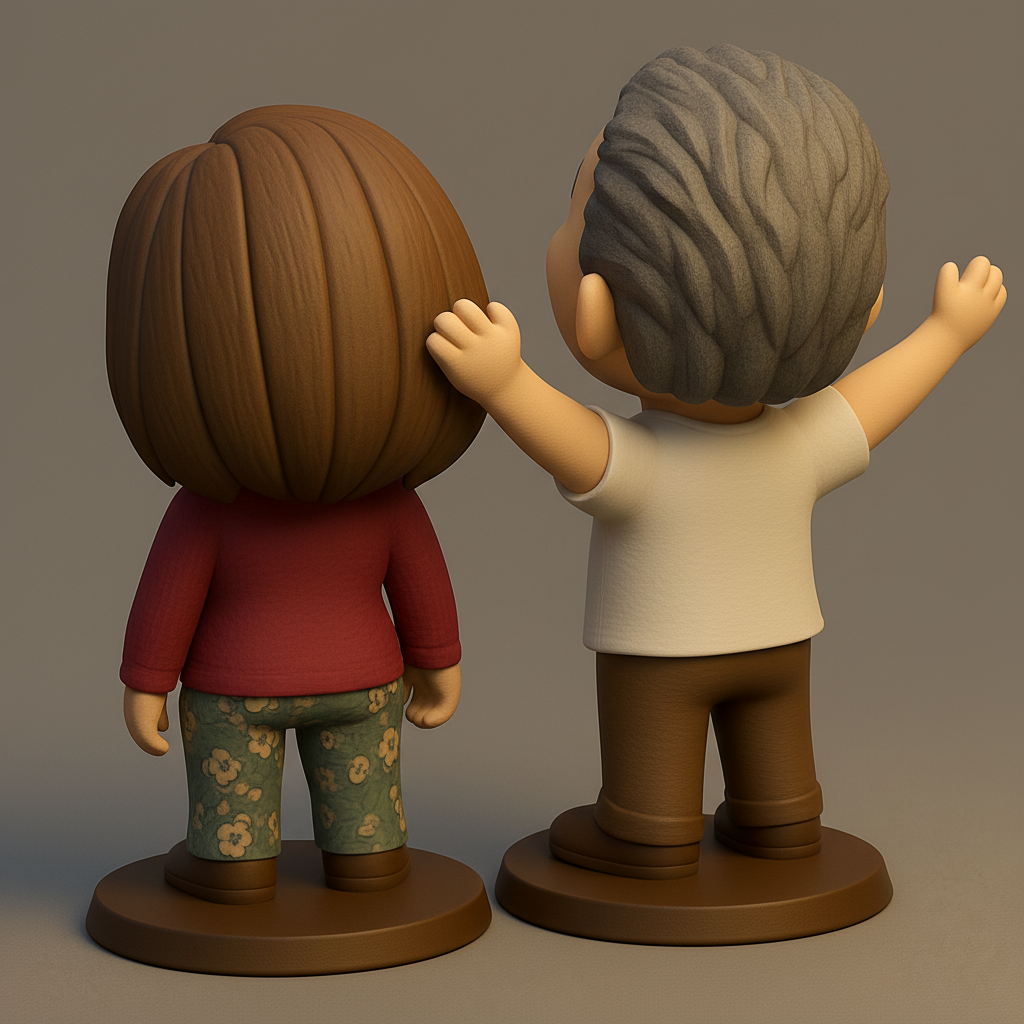 face to 3d model ai-3D portrait printing from photo_Adorable Chibi Couple Figurines - Celebrate Love!