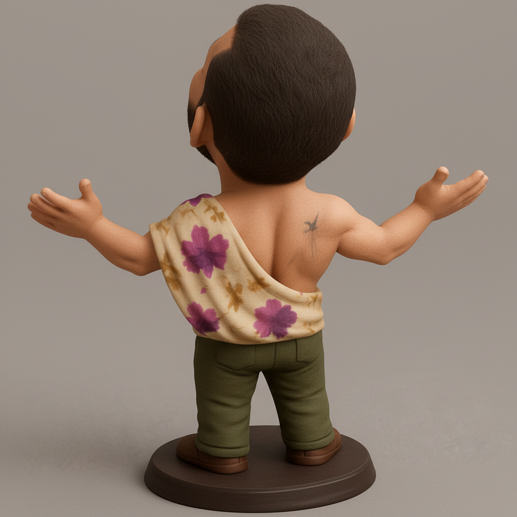 silhouette 3d printer maker-3d portrait printing_Jubilant Caricature Figurine - Expressive Toga Man