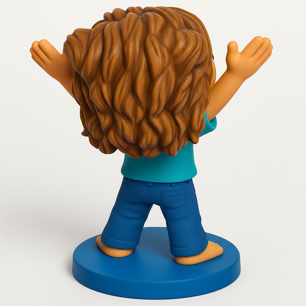 face anatomy 3d model-create 3d face model from photo_Joyful Welcoming Child Figurine - Happy Desk Decor