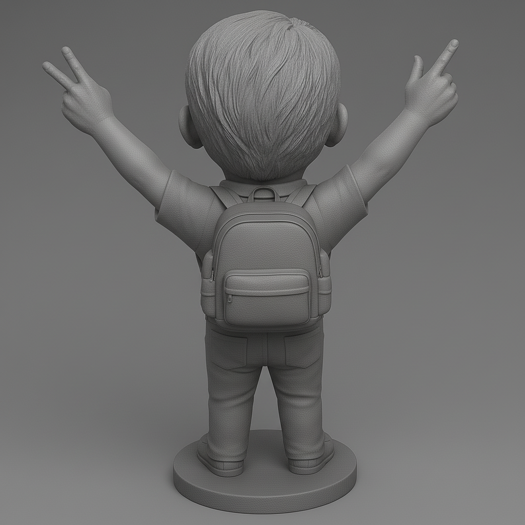 silhouette 3d printer maker-3d portrait printing_Joyful Victory Pose Figurine