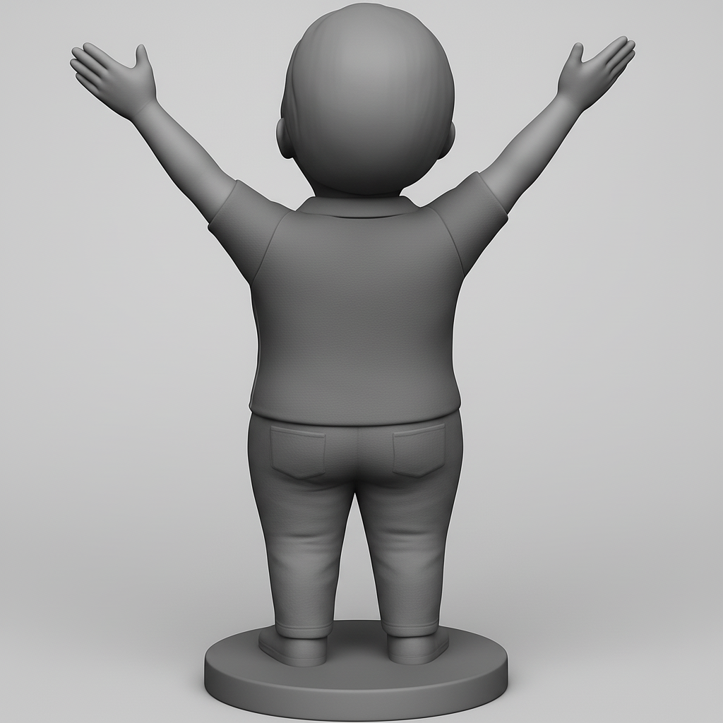 face anatomy 3d model-create 3d face model from photo_Pure Joy Figurine: Embrace Happiness with Open Arms