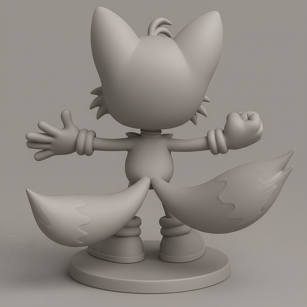 silhouette 3d printer maker-3d portrait printing_Charming Fox Character Figurine