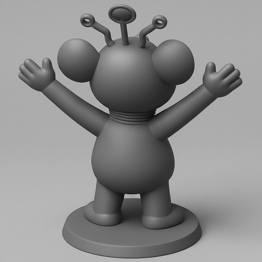 silhouette 3d printer maker-3d portrait printing_Joyful Laughing Alien Pal Figurine