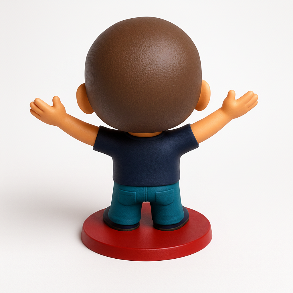 face to 3d model ai-3D portrait printing from photo_Happy Boy Figurine: Spread Joy & Enthusiasm!