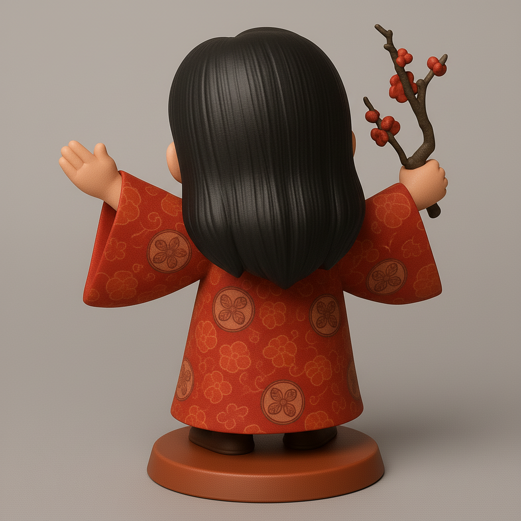 silhouette 3d printer maker-3d portrait printing_Cheerful Character in Traditional Attire