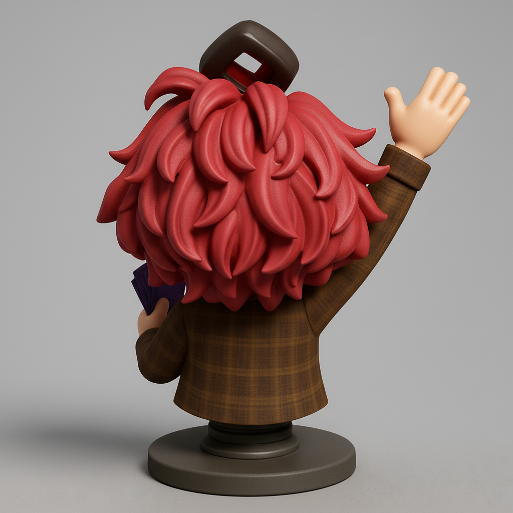 face to 3d model ai-3D portrait printing from photo_Bubblegum Joy Bobblehead: Lucky Charm Desk Pal