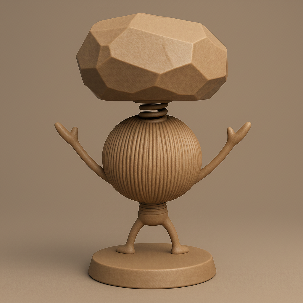 silhouette 3d printer maker-3d portrait printing_Cheerful Character with Rocky Hat