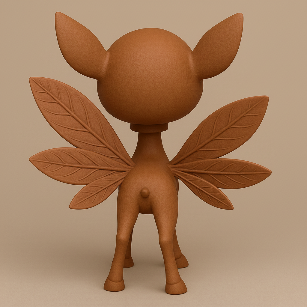 silhouette 3d printer maker-3d portrait printing_Whimsical Leaf Fairy Figurine