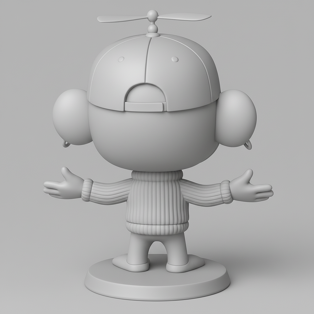 face to 3d model ai-3D portrait printing from photo_Joyful Propeller Monkey: Your Fun Desk Buddy 3D Print!