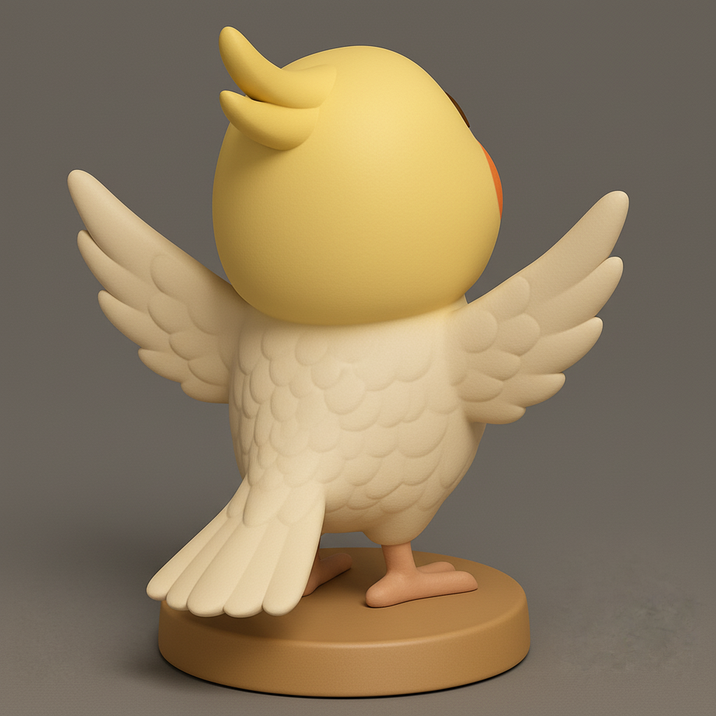 face anatomy 3d model-create 3d face model from photo_Smiling Cockatiel: Print Your Own Joy!