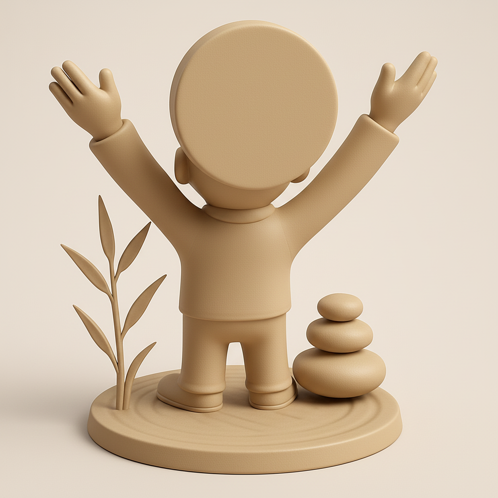 silhouette 3d printer maker-3d portrait printing_Smiling Zen Man: Desktop Harmony & Good Fortune