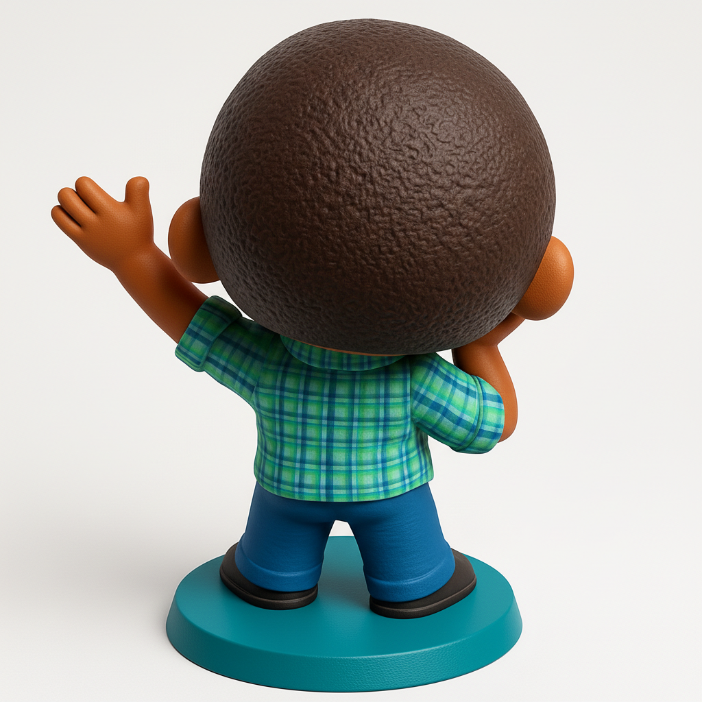 face anatomy 3d model-create 3d face model from photo_Cheerful Waving Boy Figurine for Your Desk