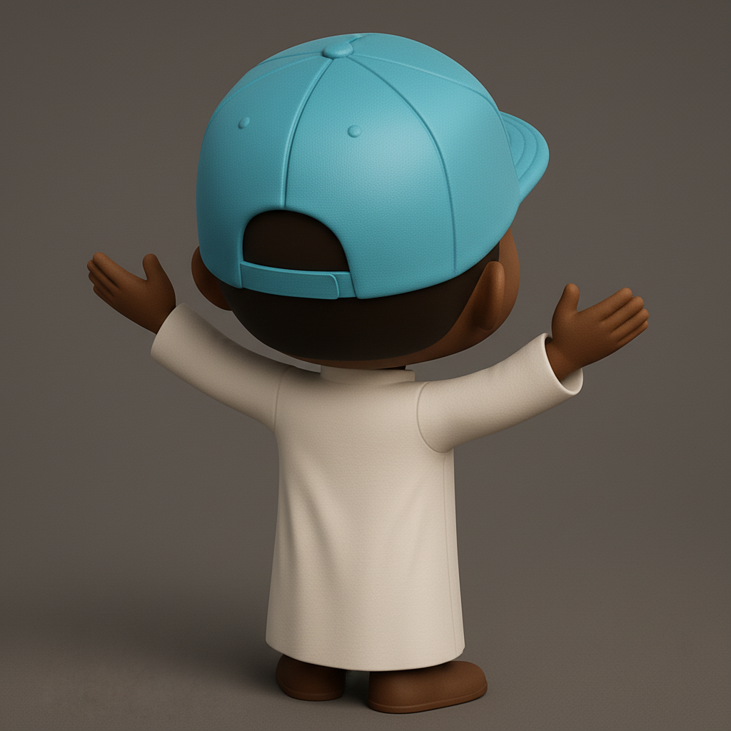 face anatomy 3d model-create 3d face model from photo_Smiling 'A' Cap Figurine - Spread Positivity!