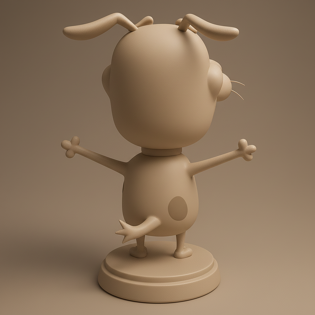 face anatomy 3d model-create 3d face model from photo_Cheerful Cartoon Dog Figurine