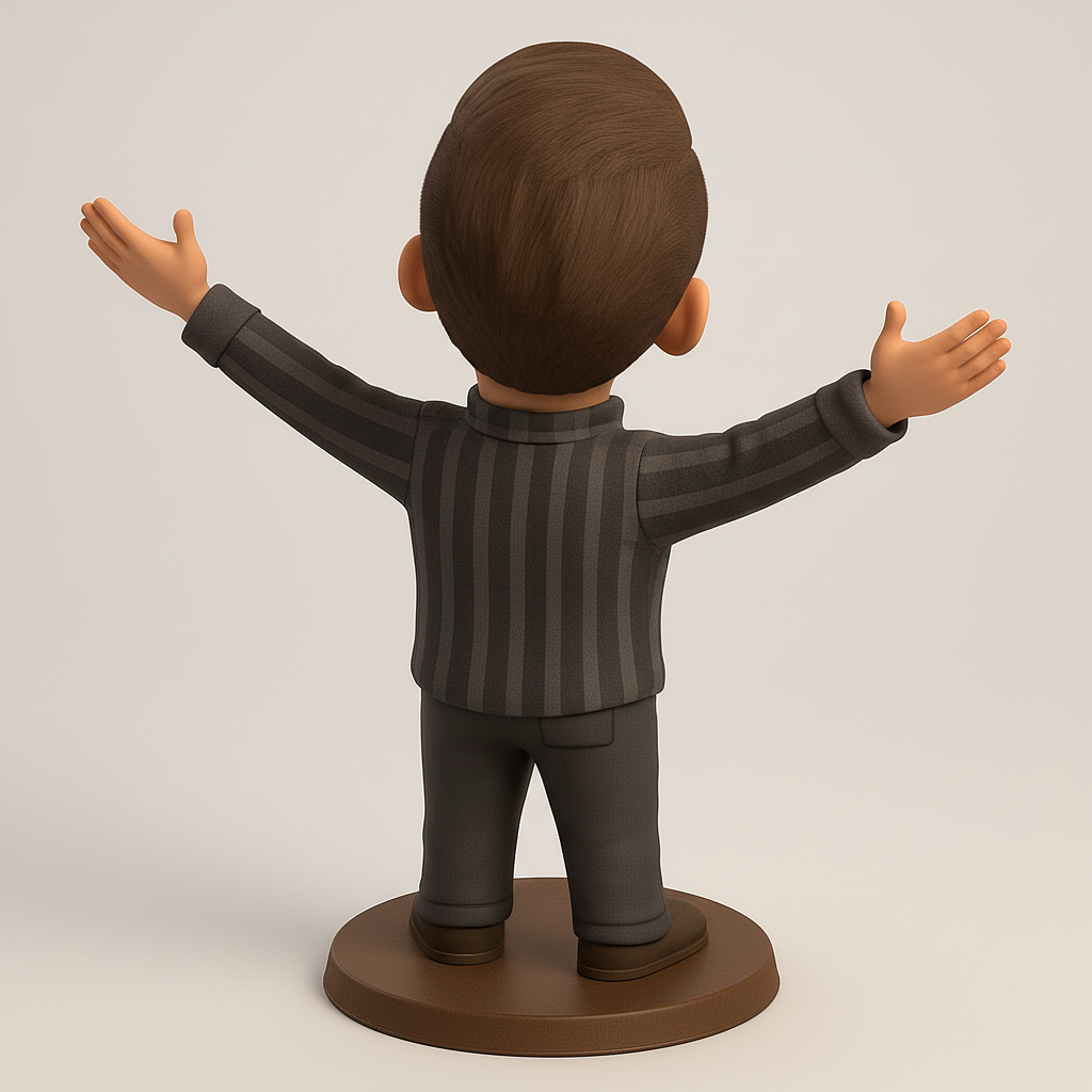 face to 3d model ai-3D portrait printing from photo_Joyful Man Figurine: Embrace Happiness 3D Print