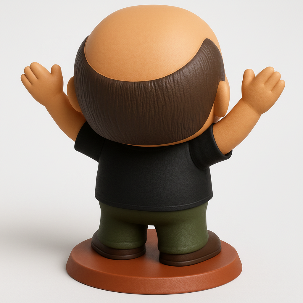 face anatomy 3d model-create 3d face model from photo_Happy Moustachioed Man Figurine - Whimsical Desk Pal