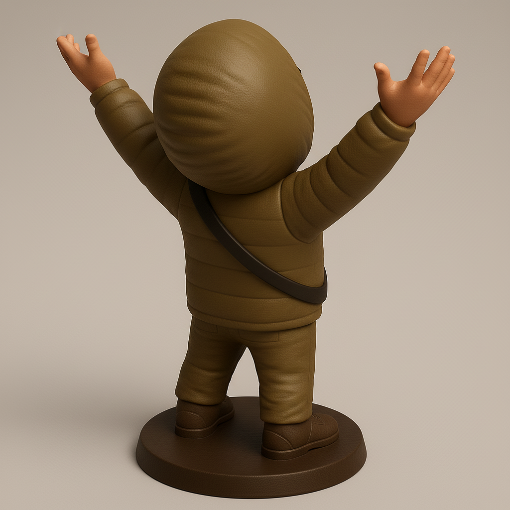 silhouette 3d printer maker-3d portrait printing_Joyful Hoodie Figurine for 3D Printing